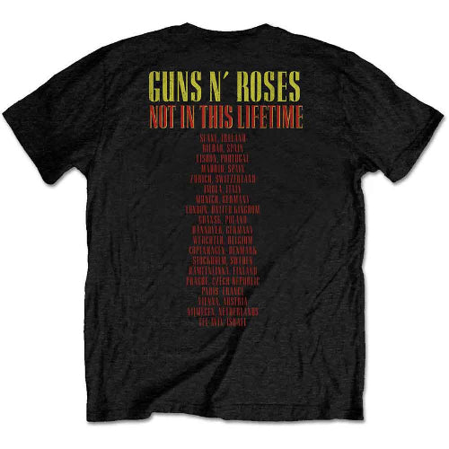 Guns N' Roses T-Shirt: Pistols & Roses Design in Black for Unisex - LaserLoom