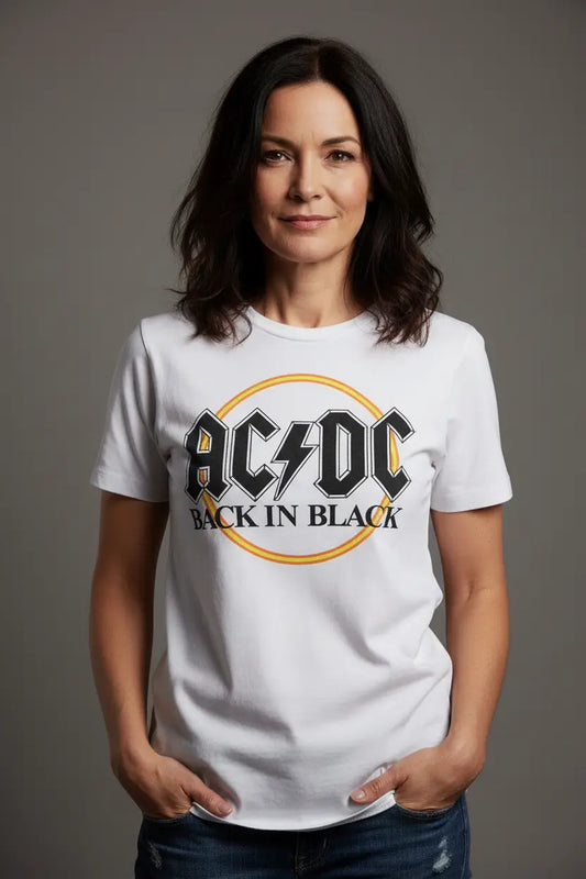 AC/DC Back in Black vintage album art band t-shirt