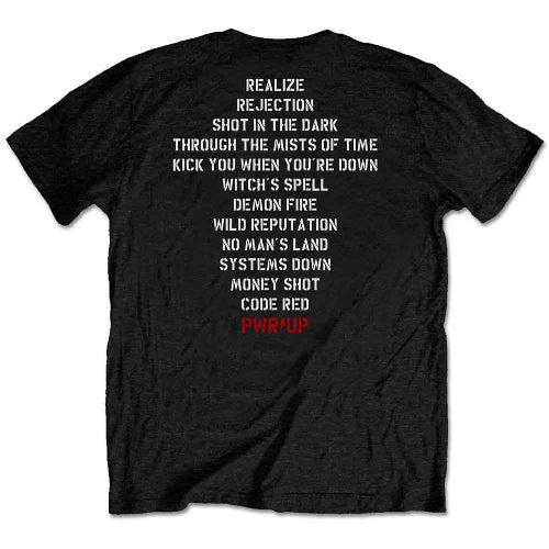 AC/DC Unisex T-Shirt - Dark Stage/Track List Design in Black - LaserLoom