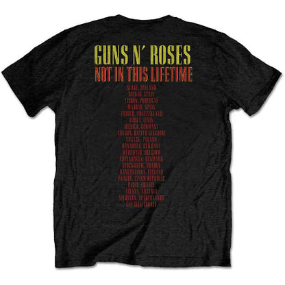 Guns N' Roses T-Shirt: Pistols & Roses Design in Black for Unisex - LaserLoom