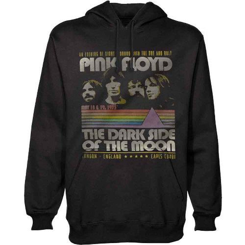 Pink Floyd Hoodie - Unisex Black Pullover with Retro Stripes - LaserLoom