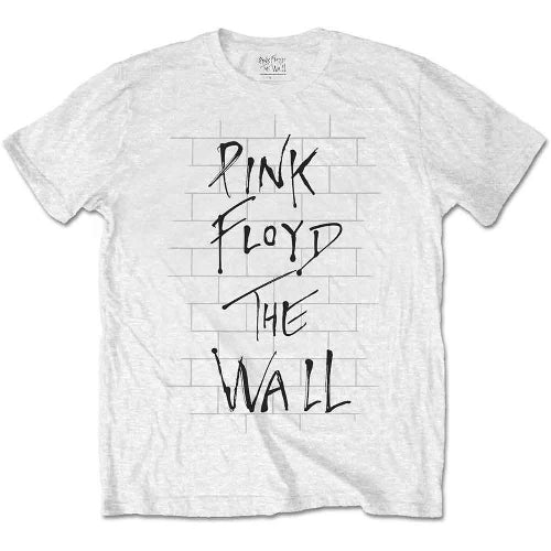 Pink Floyd T-Shirt Unisex - The Wall & Logo (White) - LaserLoom