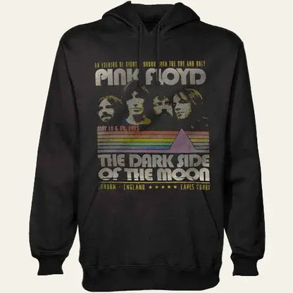 Pink Floyd retro stripe vintage black pullover hoodie