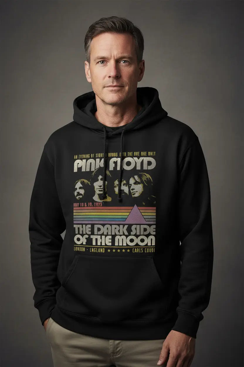 Pink Floyd retro stripe vintage black pullover hoodie