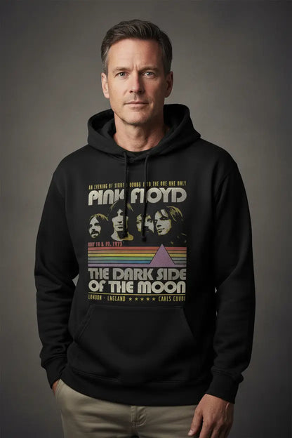 Pink Floyd retro stripe vintage black pullover hoodie
