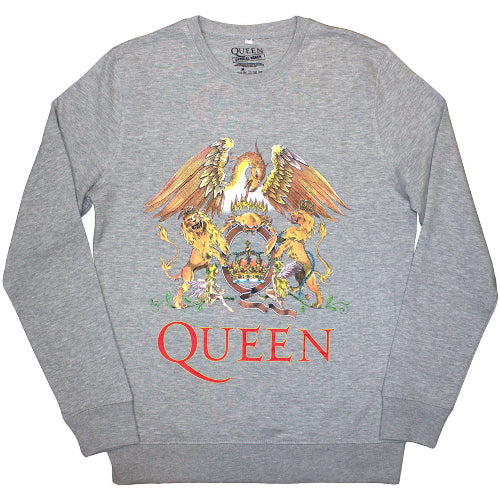 Queen Unisex Sweatshirt Classic Crest in Grey - Stylish Comfort for Everyone - LaserLoom