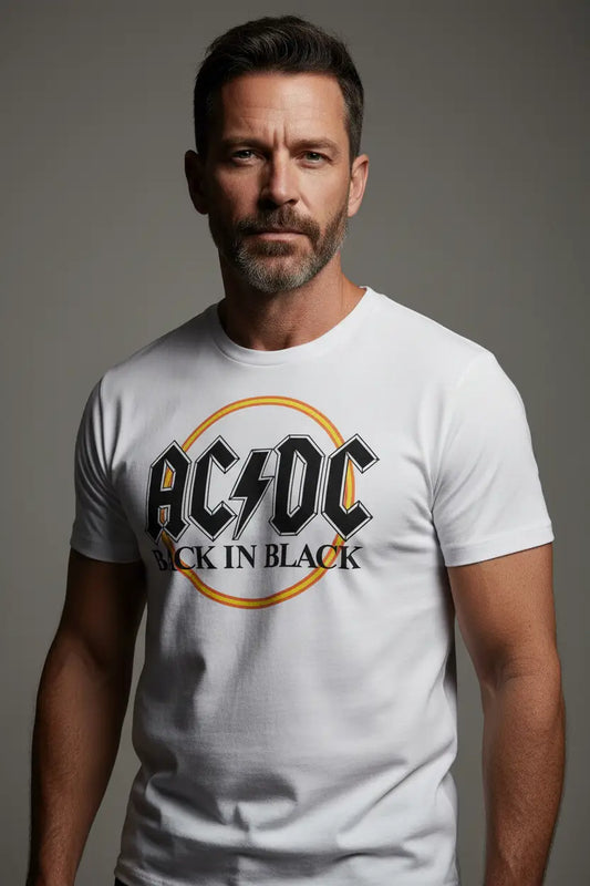 AC/DC Back in Black vintage album art band t-shirt