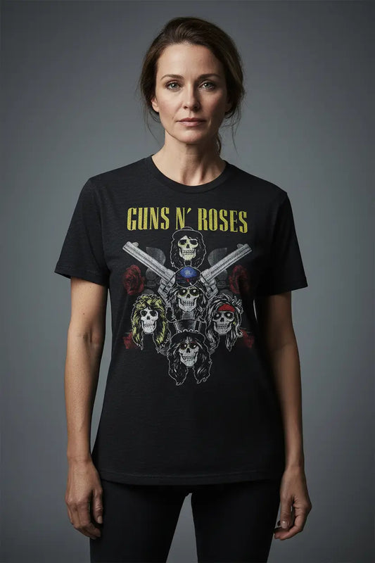Guns N Roses pistols and roses vintage black t-shirt