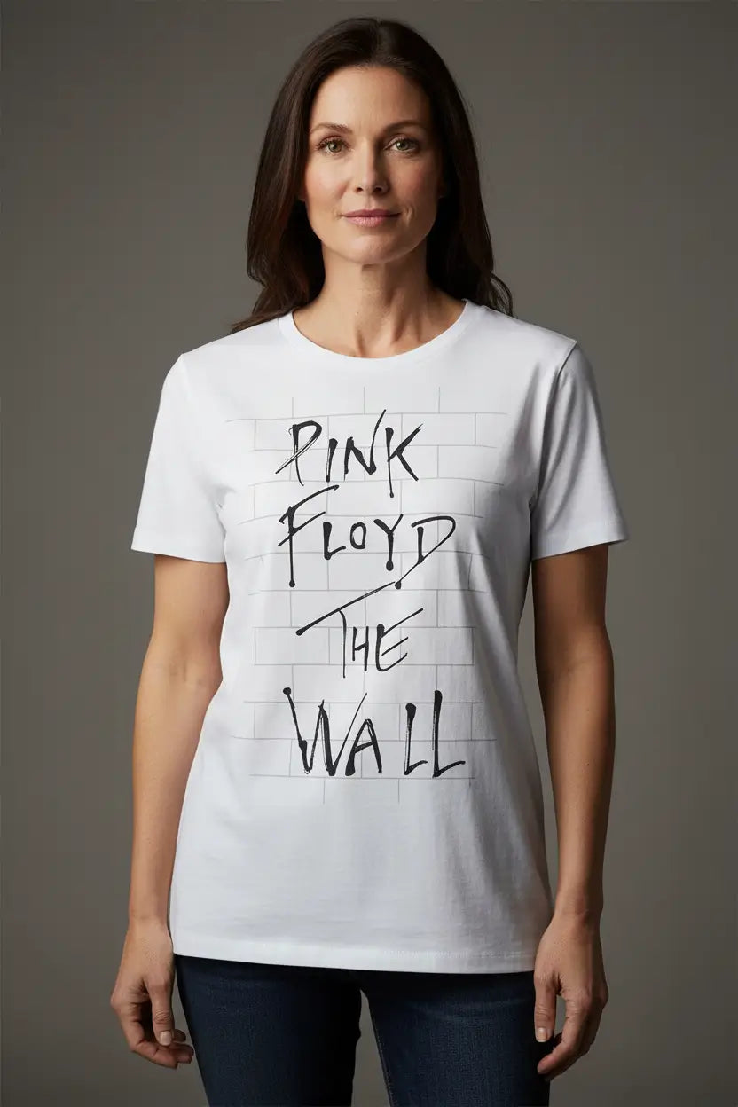 Pink Floyd The Wall vintage white logo band t-shirt