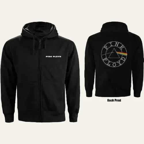 Pink Floyd vintage circle logo black zip hoodie for women