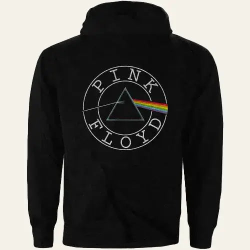 Pink Floyd vintage circle logo black zip hoodie for women