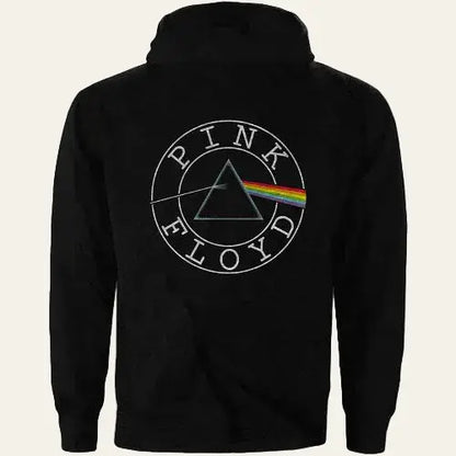 Pink Floyd vintage circle logo black zip hoodie for women