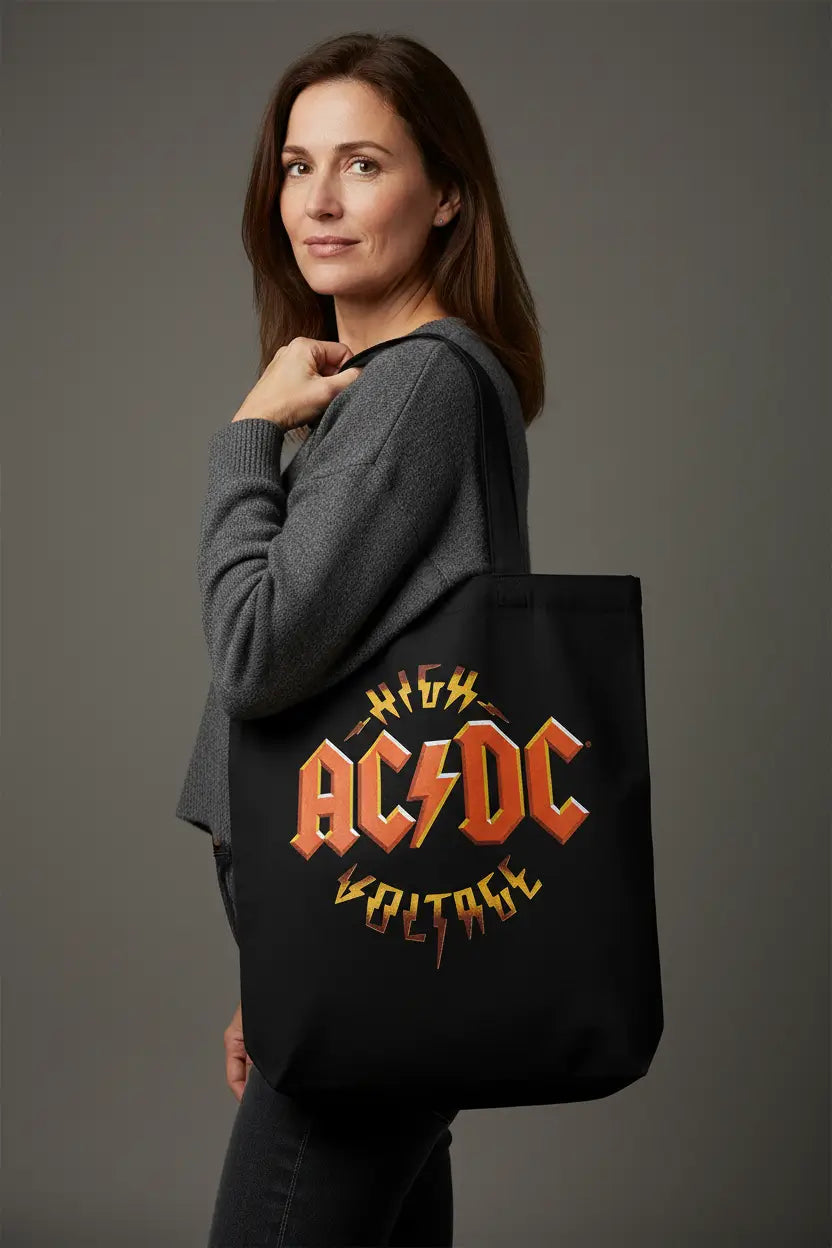 AC/DC High Voltage vintage album cover cotton tote bag