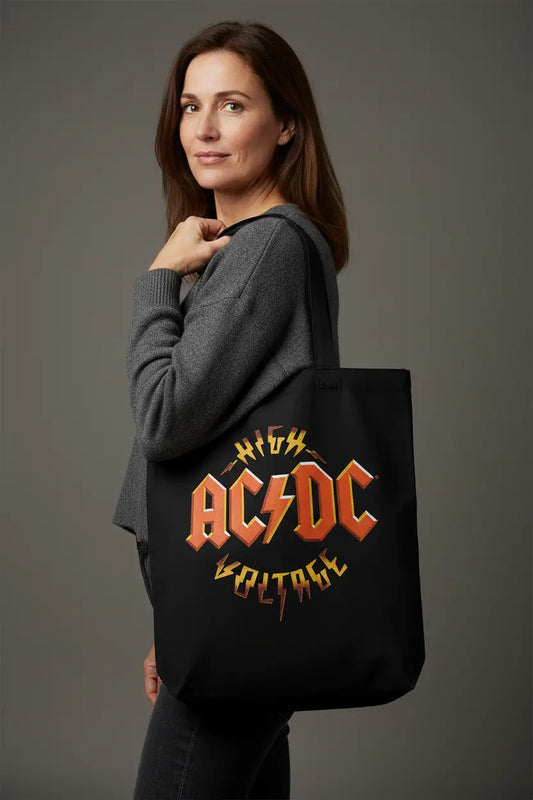 AC/DC High Voltage vintage album cover cotton tote bag